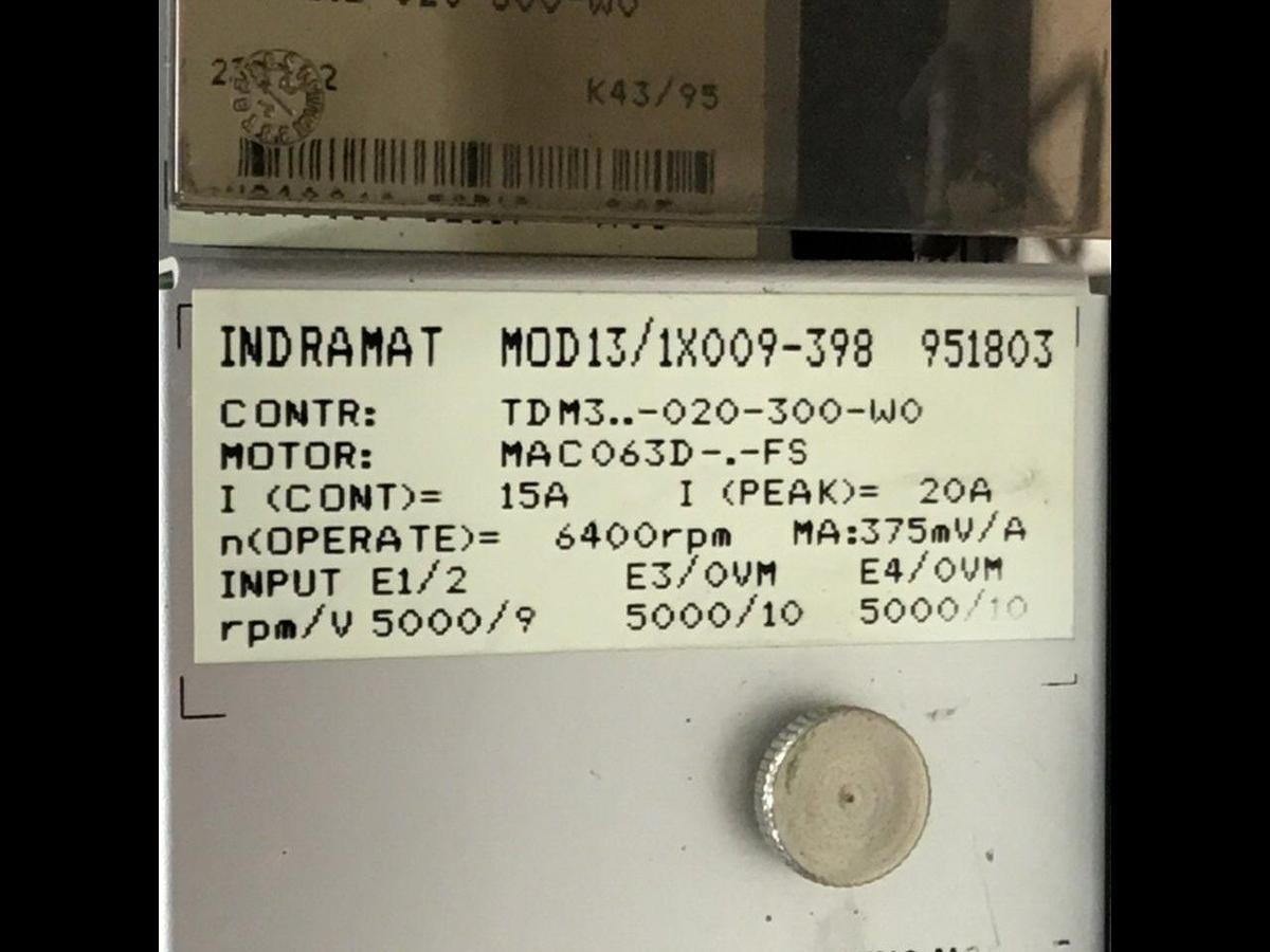 Used INDRAMAT Power Supply TDM3.2-020-300-W0 #123465