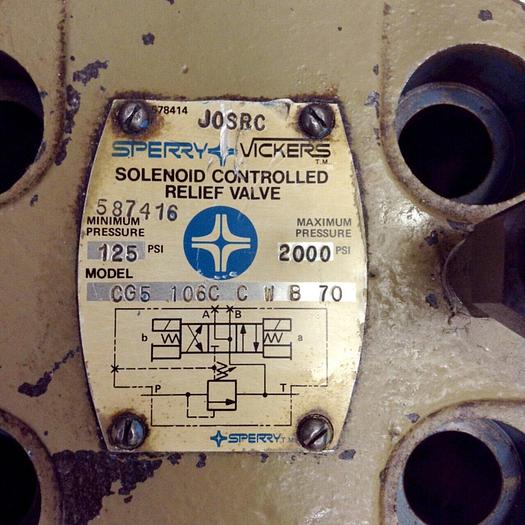 Used SPERRY VICKERS Solenoid Controlled Relief Valve CG5106CCWB70 #69390
