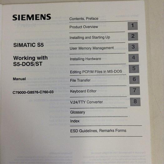 Used SIEMENS Manual C79000-G8576-C760-03 #70901