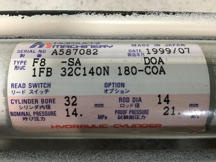 Used HORIUCHI MACHINERY Hydraulic Cylinder F8-SA 1FB32C140N180-COA Used