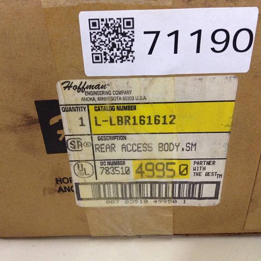 HOFFMAN Enclosure L-LBR161612 #71190