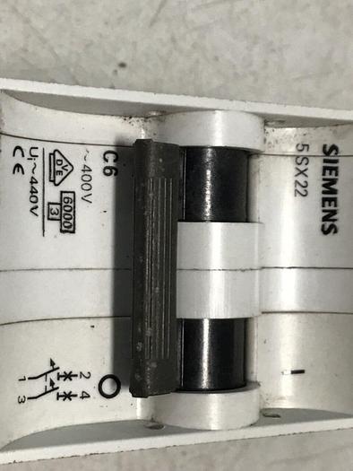 Used SIEMENS 6 Amp Circuit Breaker 5SX22C6 #122588