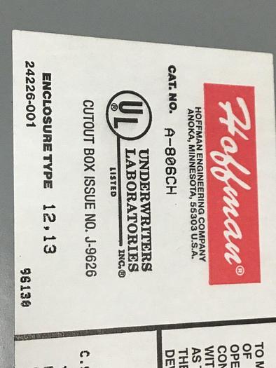 Used HOFFMAN Switch Box A-806CH #137865