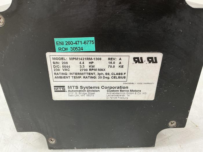 Used MTS SYSTEMS CO MPM1421RM-1308