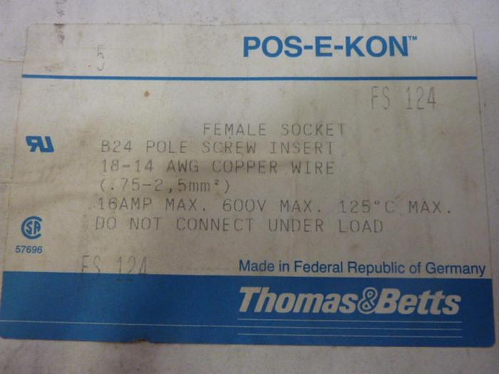 THOMAS & BETTS Female Connector FS 124 #50773