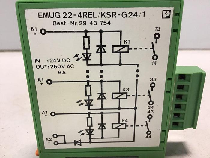 Used PHOENIX CONTACT Module EMUG22-4REL/KSR-G24/1 #133172