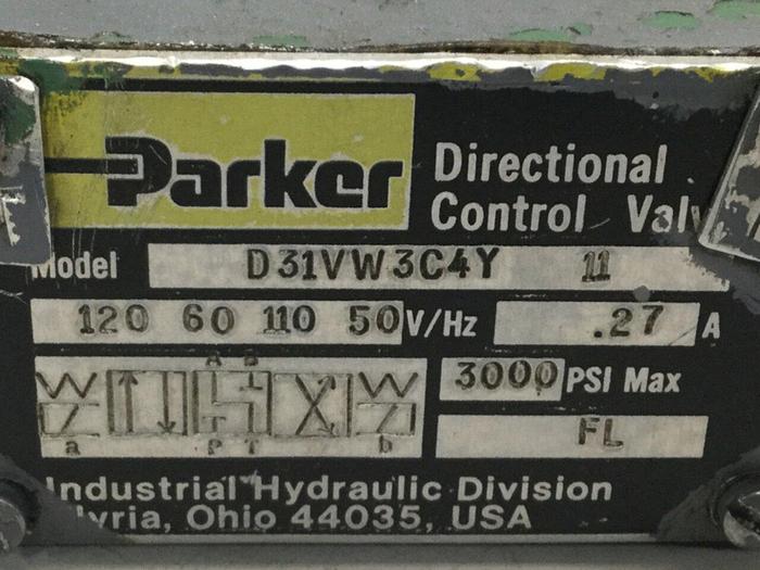 Used PARKER Directional Control Valve D31VW3C4Y 11 #103020