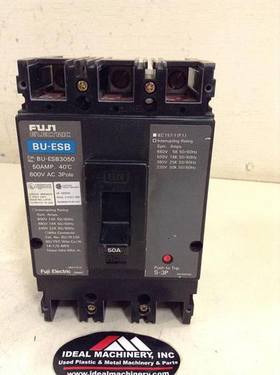 Used FUJI ELECTRIC 50 Amp Circuit Breaker BU-ESB3050 #73790