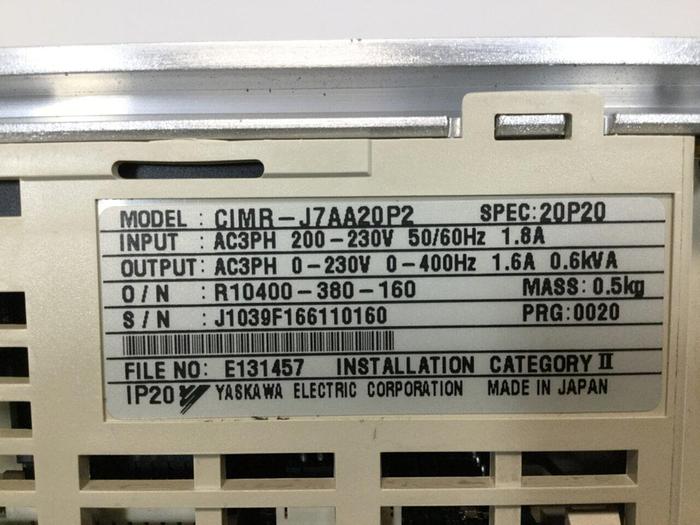 Used YASKAWA VS Mini J7 Drive CIMR-J7AA20P2 #103752