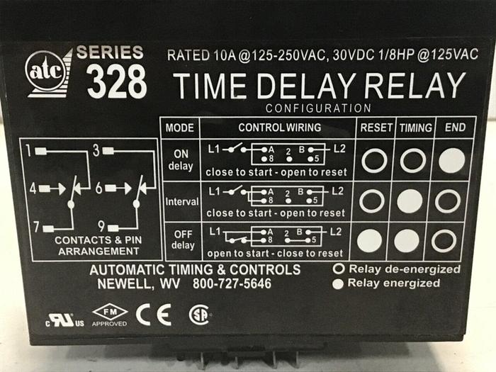 Used ATC Time Delay Relay 328E200F10XX #127582