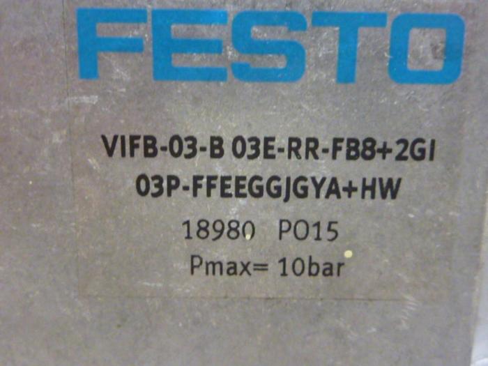 Used FESTO Control Block w/ Valves IFB8-03 #52790