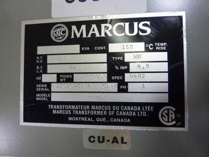 Used MARCUS 5 kVA Transformer MS5B9 USED