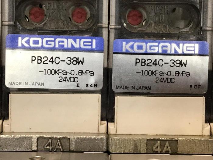 Used KOGANEI Manifold w/ Valves PBM6P-9W #120956