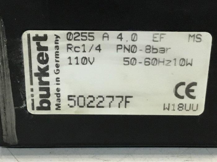 Used BURKERT Valve 0255 502277F #125187
