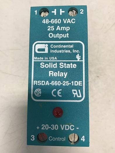 Used CONTINENTAL INDUSTRIES Solid State Relay RSDA-660-25-1DE #138591