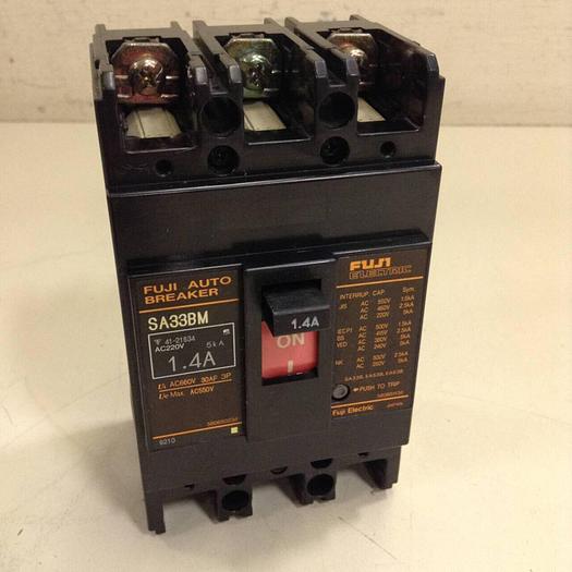 Used FUJI ELECTRIC 1.4 Amp Auto Breaker SA33BM-1.4 #78559