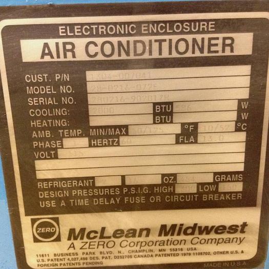 Used MCLEAN MIDWEST Air Conditioner 28-0216-072E Used