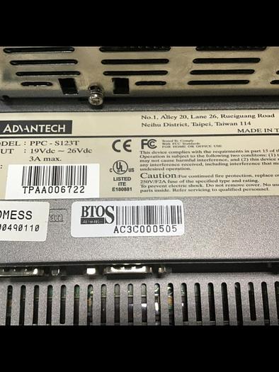 Used ADVANTECH Monito PPC-S123T #135427