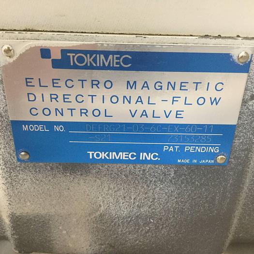 Used TOKIMEC Directional Control Valve DEFRG21-03-6C-EX-60-11-S21 #95190