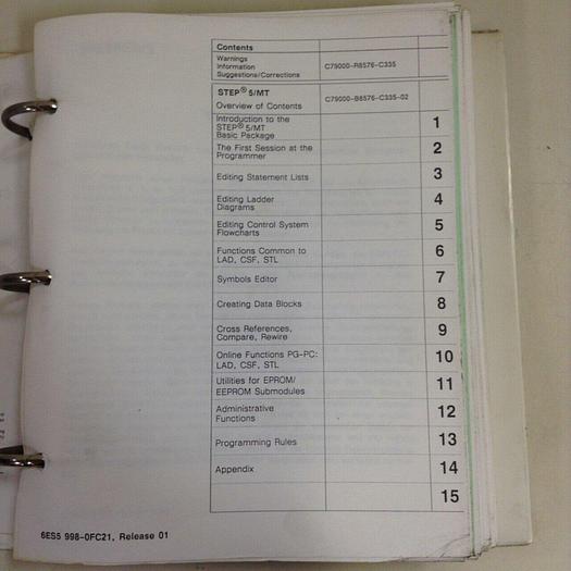 Used SIEMENS Manual 6ES5 998-0FC21 #70896