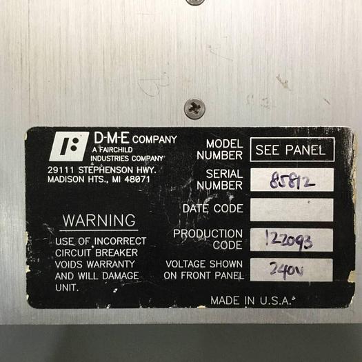 Used DME Temperature Controller CSS30G #93426