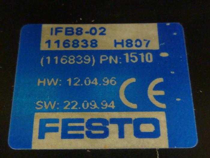 Used FESTO Control Block / Valve Terminal IFB8-02 #52832