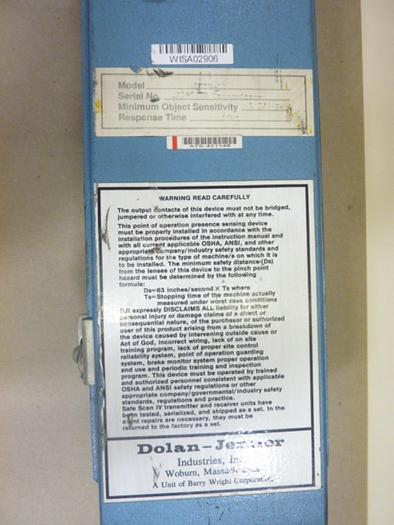 Used DOLAN JENNER Light Curtain Receiver SSIV-28R #45358