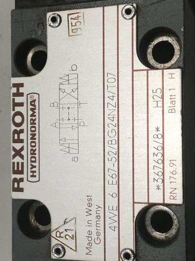 Used REXROTH Valve 4WE6E6752BG24NZ4T07 #105692