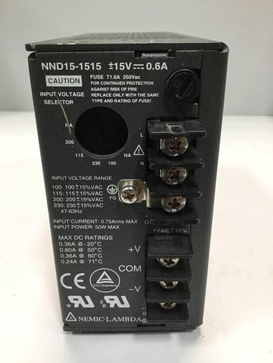 Used NEMIC-LAMBDA Power Supply NND15-1515 #97976