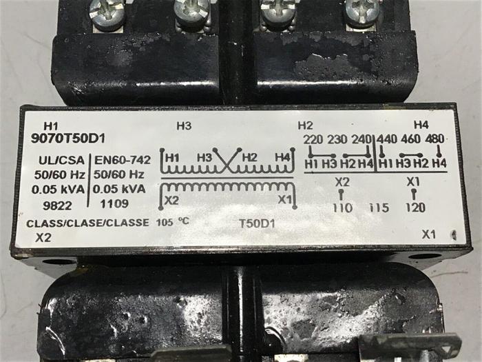 Used SQUARE D 0.05 kVA Transfomer 9070T50D1 #120802