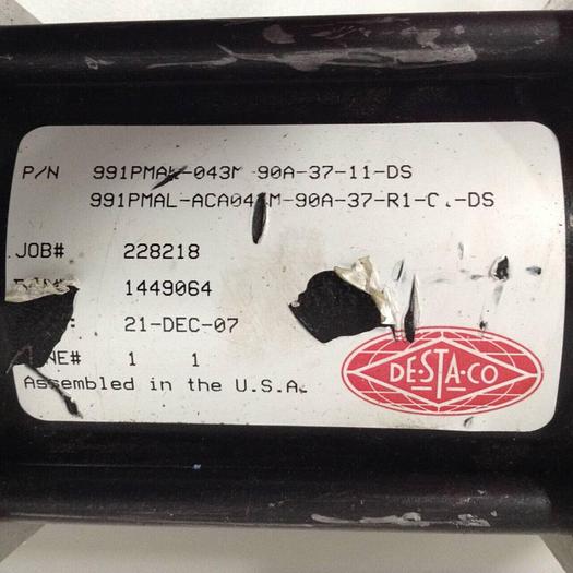 Used DESTACO Pneumatic Hold Clamp 991PMAL-043M-90A-37-11-DS #90051