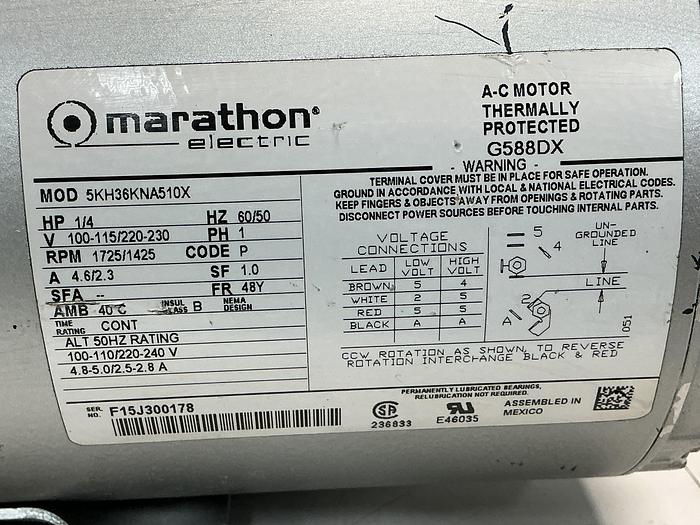 Used MARATHON ELECTRIC 5KH36KNA510X