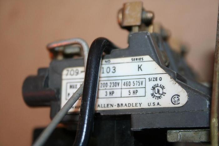 Used ALLEN BRADLEY Motor Starter 709-AOD103 SER K #22053