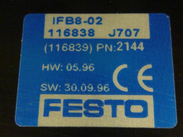 Used FESTO Control Block / Valve Terminal IFB8-02 #52803