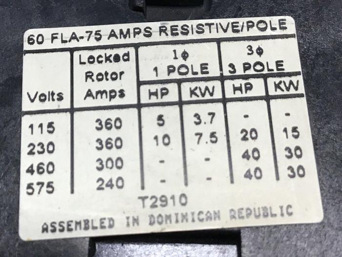 Used CUTLER HAMMER Contactor C25FNF360 #133913