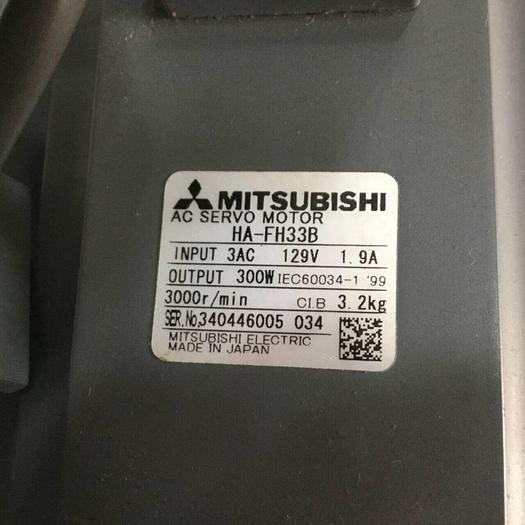 Used MITSUBISHI Servo Motor w/ Gearmotor HA-FH33B Used