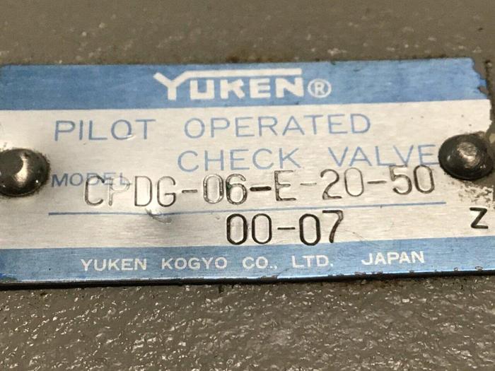 Used YUKEN Check Valve CPDG-06-E-20-50 #113029