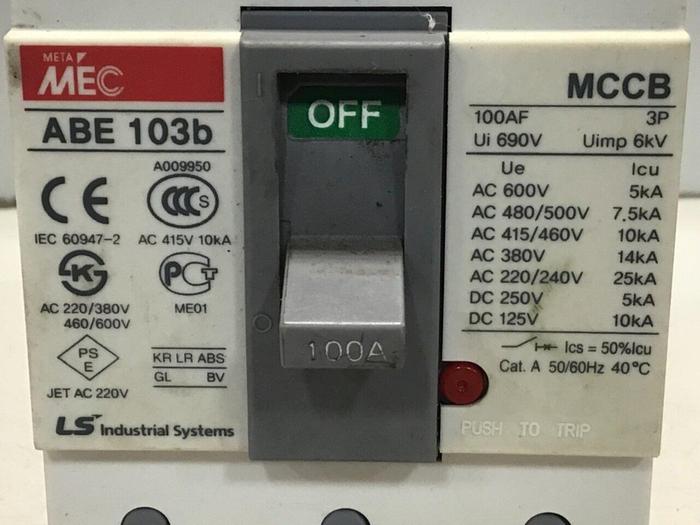 Used LG 100 Amp Circuit Breaker ABE103B #119811