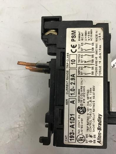 Used ALLEN BRADLEY Overload Relay 193-A1D1 SER A #64441