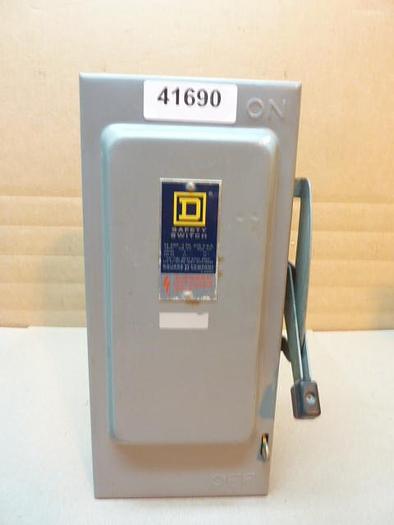 Used SQUARE D 30 Amp Safety Disconnect Switch H361 E1 Used