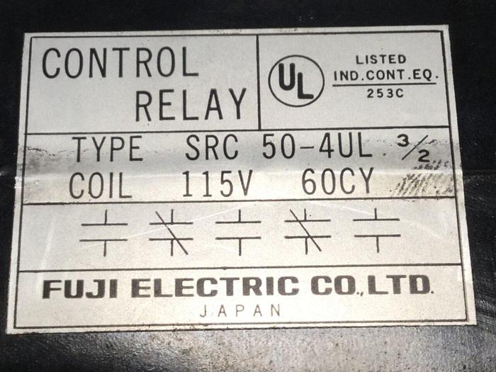 Used FUJI ELECTRIC Auxiliary Relay SRC50-4 UL #109240
