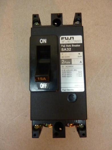 Used FUJI ELECTRIC 15 Amp Circuit Breaker SA32-15 #35533