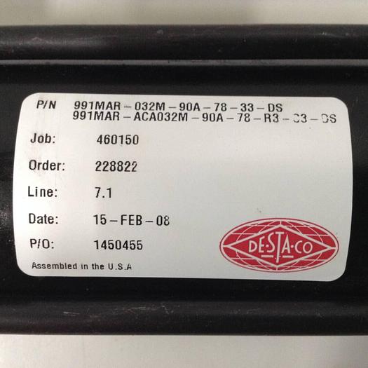 Used DESTACO Pneumatic Hold Clamp 991MAR-032M-90A-78-33-DS #90058
