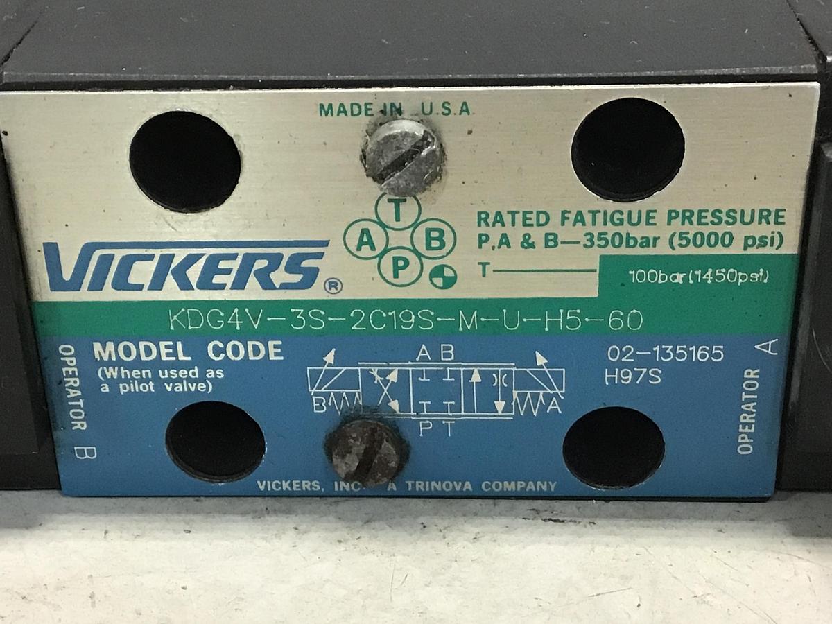 Used VICKERS KDG4V-3S-2C19S-M-U-H5-60 Valve Used