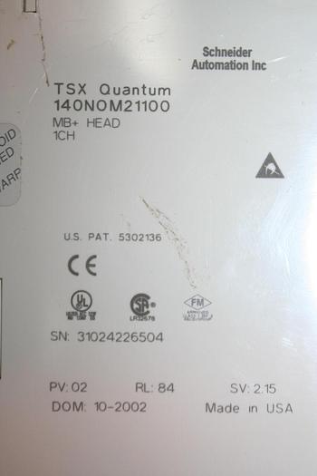 Used SCHNEIDER AUTOMATION Interface Module 140 NOM 211 00 #18895