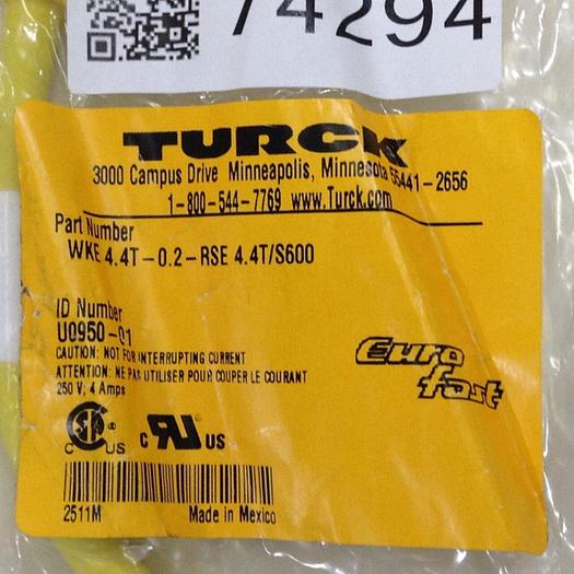 TURCK ELEKTRONIK Cable WKE 4.4T-0.2-RSE 4.4T/S600 #74294