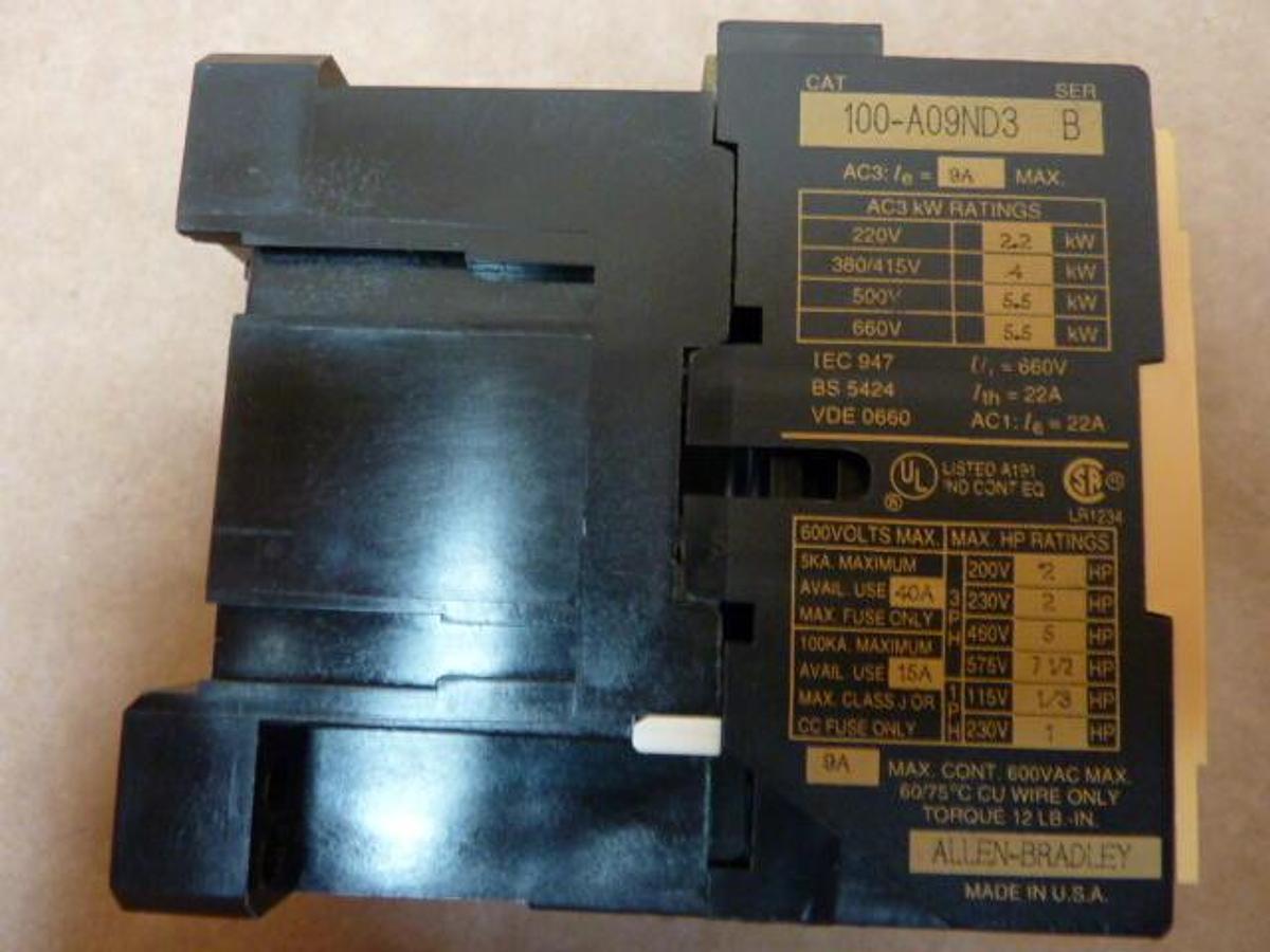 Used ALLEN BRADLEY Contactor 100-A09ND3 SER B Used
