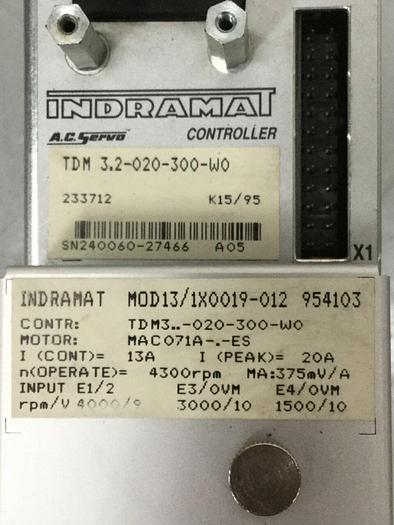Used INDRAMAT Servo Drive TDM 3.2-020-300-W0 Used