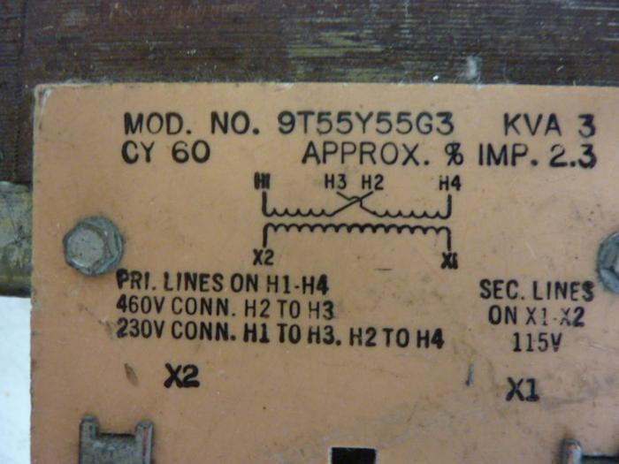 Used GENERAL ELECTRIC 3 kVA Transformer 9T55Y55G3 #56470
