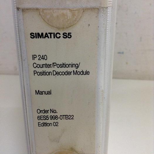 Used SIEMENS Manual 6ES5 998-0TB22 #70732